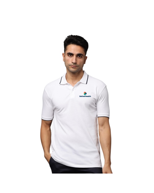Greys & Blues Pima Polo T-Shirt - White With Black Tipping